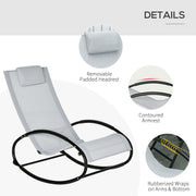 Outdoor Zero Gravity Rocking Chair Grey