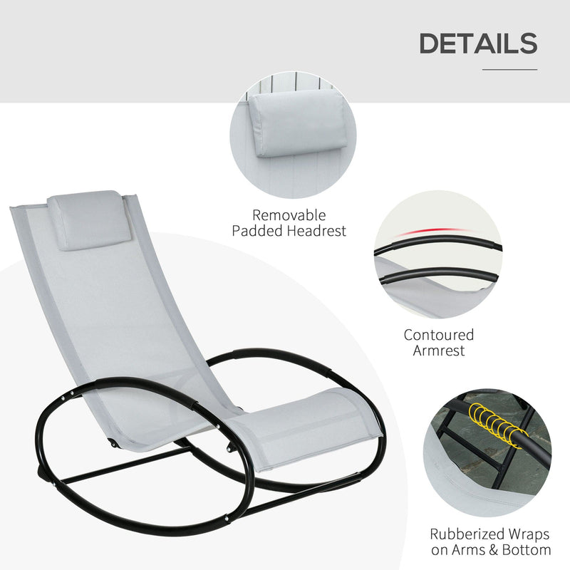 Outdoor Zero Gravity Rocking Chair Grey