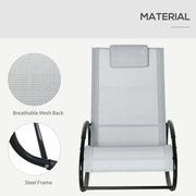 Outdoor Zero Gravity Rocking Chair Grey
