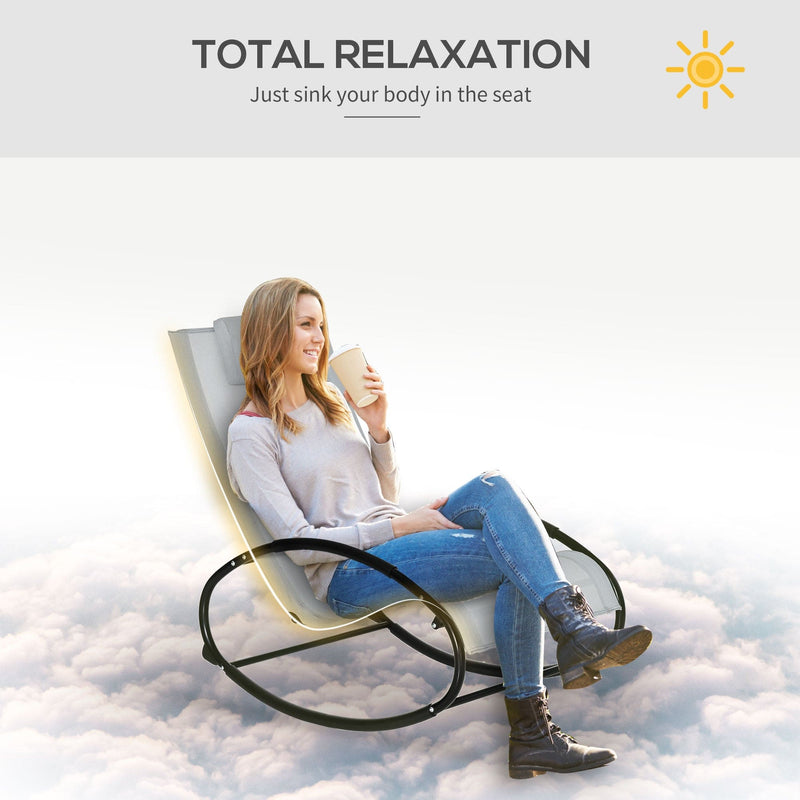 Outdoor Zero Gravity Rocking Chair Grey