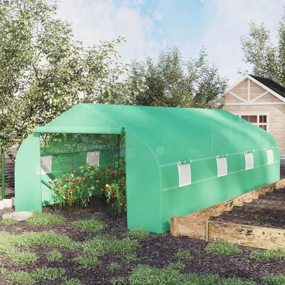 Walk in Tunnel Greenhouse, Windows & Door, 6x3M, Garden Outsunny