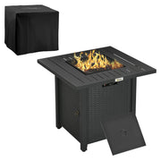 Outsunny Gas Fire Pit Table With Cover
