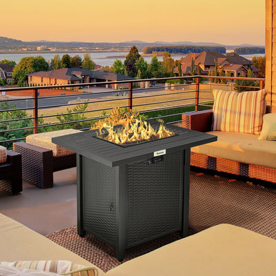 Outsunny Gas Fire Pit Table With Cover