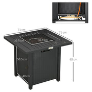 Outsunny Gas Fire Pit Table With Cover