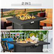 Outsunny Gas Fire Pit Table With Cover