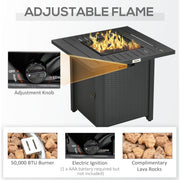 Outsunny Gas Fire Pit Table With Cover