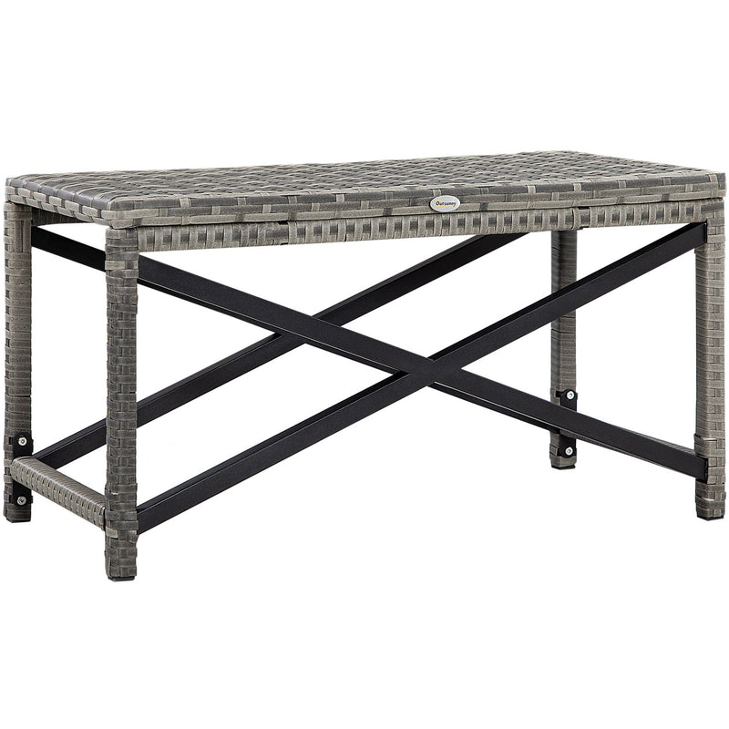Outsunny Grey Wicker Outdoor Coffee Table