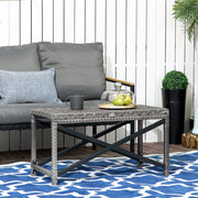 Outsunny Grey Wicker Outdoor Coffee Table