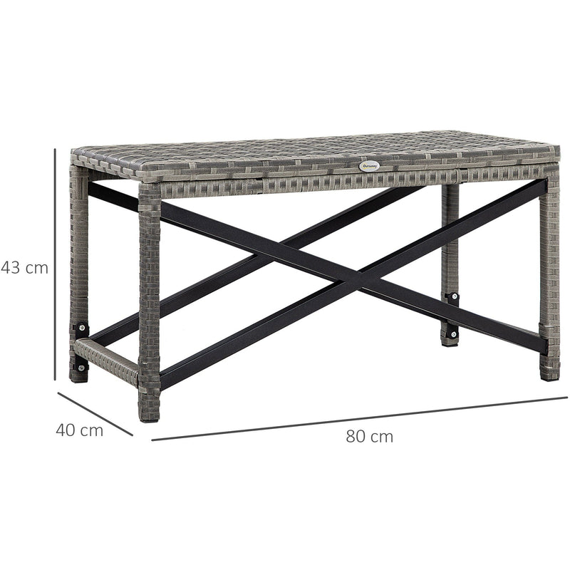 Outsunny Grey Wicker Outdoor Coffee Table