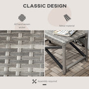 Outsunny Grey Wicker Outdoor Coffee Table