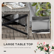 Outsunny Grey Wicker Outdoor Coffee Table