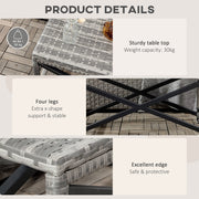 Outsunny Grey Wicker Outdoor Coffee Table