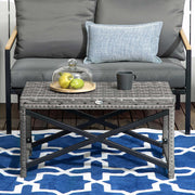 Outsunny Grey Wicker Outdoor Coffee Table