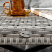 Outsunny Grey Wicker Outdoor Coffee Table