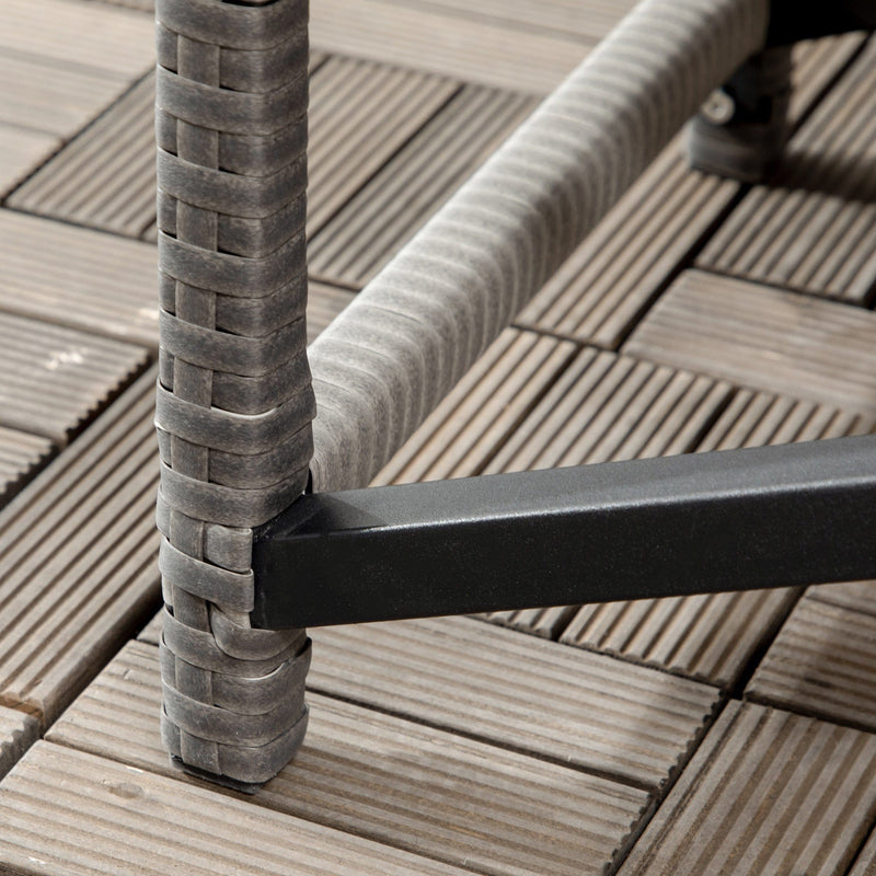 Outsunny Grey Wicker Outdoor Coffee Table