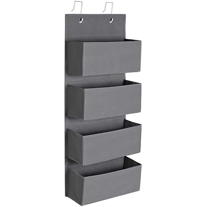 4 Pocket Over The Door Storage Organiser, Grey