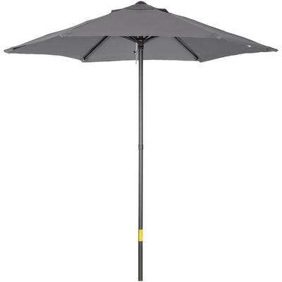 2m Outdoor Patio Parasol - Sun Shade, 6 Ribs Outsunny