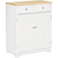 Freestanding Kitchen Cabinet, Rubber Wood Top Homcom