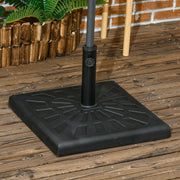 19kg Resin Garden Parasol Base for Poles of Φ32 - Φ48mm, Black Outsunny