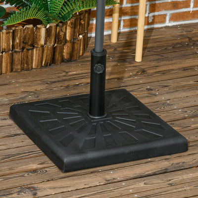 19kg Resin Garden Parasol Base for Poles of Φ32 - Φ48mm, Black Outsunny