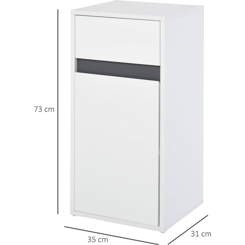 White Bathroom Cabinet Freestanding - 73H x 35W x 31Dcm