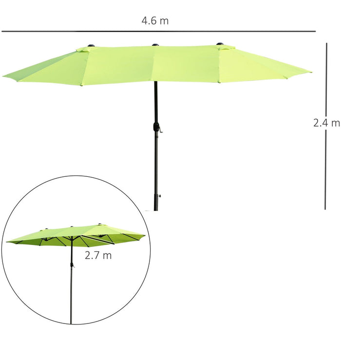 4.6m Large Garden Parasol, Double Sided, No Base