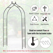 Metal Garden Pergola, Steel Frame, for Plants & Trellis Outsunny