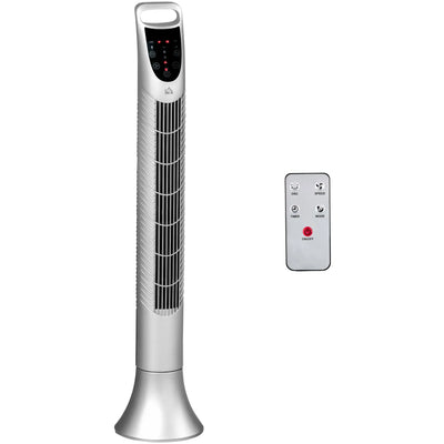 36" Tower Fan with Remote, 3 Speed, Oscillation, 7.5h Timer Homcom