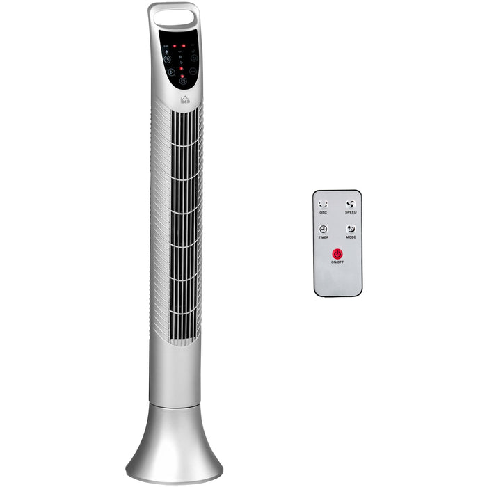 36" Tower Fan with Remote, 3 Speed, Oscillation, 7.5h Timer