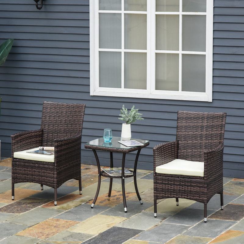 Stylish 3 Piece Rattan Bistro Set