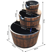 Wooden Water Pump Fountain, Cascading Garden Feature Outsunny