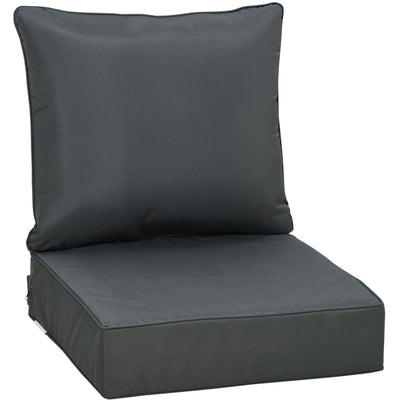 Thick Chair Cushions Outdoor - Charcoal Outsunny