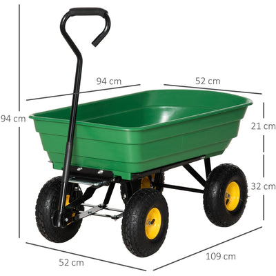 4 Wheel Wheelbarrow Outsunny
