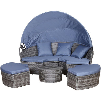 6 Seater Round Outdoor Sofa Outsunny
