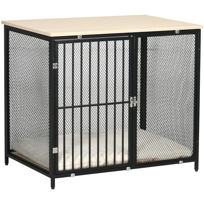 Dog Kennel Table with Cushion for Small & Medium Dogs