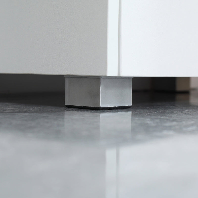 White Floor Standing Bathroom Sink Cabinet With Double Doors