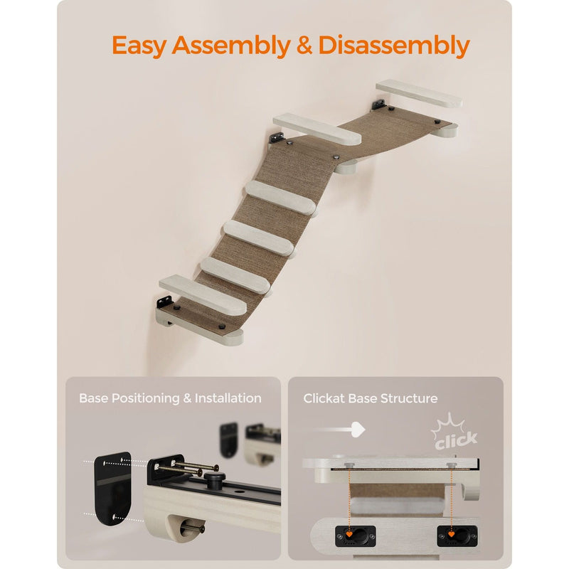 Clickat Wall Mounted Cat Climbing Hammock Shelf Songmics