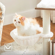 Feandrea Cat House, Rustic Brown With Removable Cushion