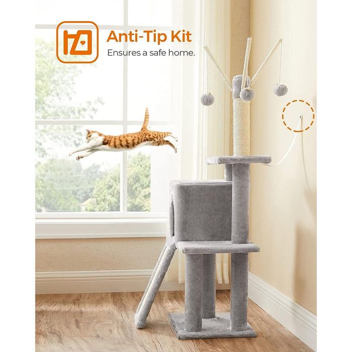Feandrea Cat Tree With Scratching Post Light Grey