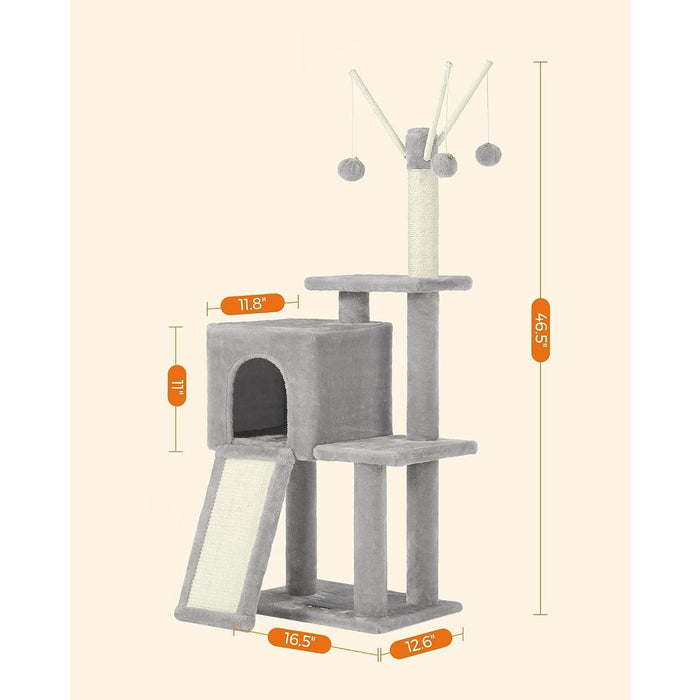 Feandrea Cat Tree With Scratching Post Light Grey