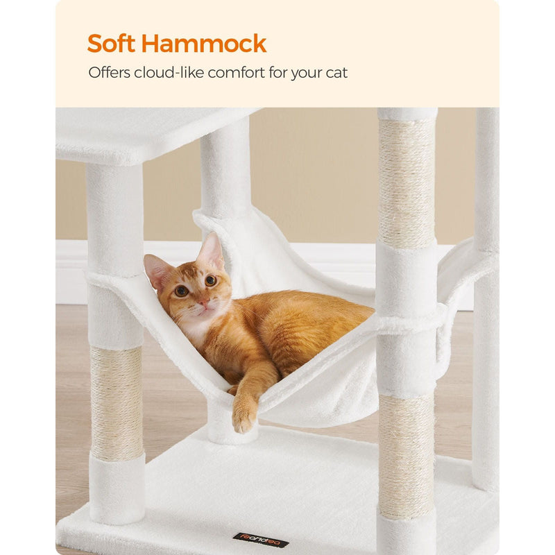 Feandrea Tall Cat Tree Tower Cream White