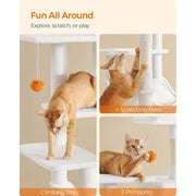 Feandrea Tall Cat Tree Tower Cream White