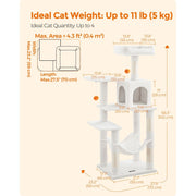 Feandrea Tall Cat Tree Tower Cream White