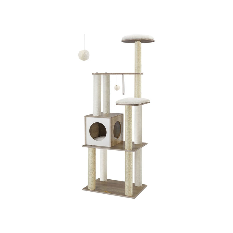 Feandrea Large Cat Tree Tower, Beige