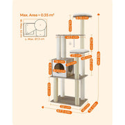Feandrea Large Cat Tree Tower, Beige