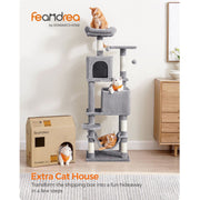 Feandrea 155cm Tall Cat Tree, Light Grey