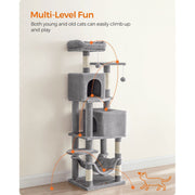 Feandrea 155cm Tall Cat Tree, Light Grey