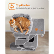 Feandrea 155cm Tall Cat Tree, Light Grey