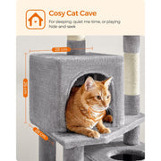 Feandrea 155cm Tall Cat Tree, Light Grey