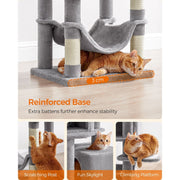 Feandrea 155cm Tall Cat Tree, Light Grey